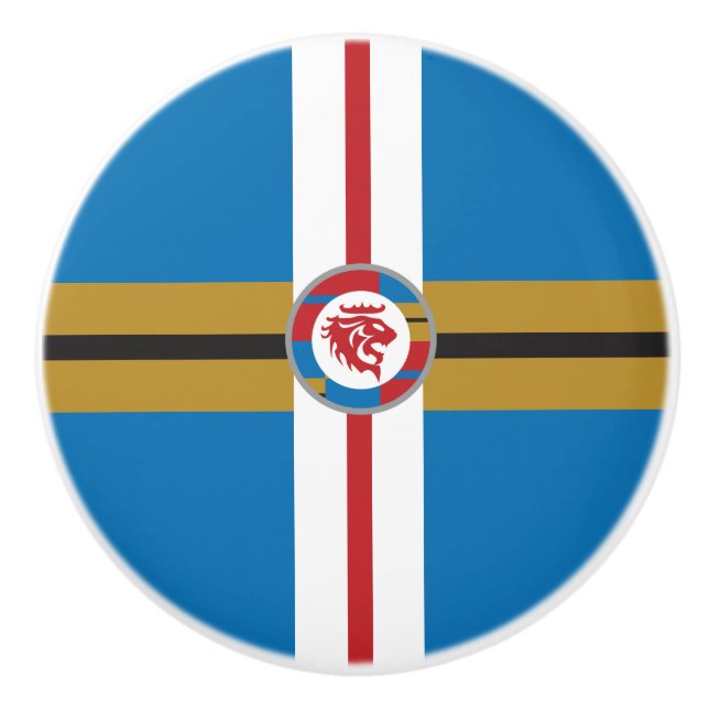 Den röda Lejona keramiska knoppen Knopp (Framsidan)