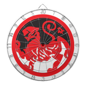 Den röda lejona Ying Yang pilen stiger ombord Darttavla