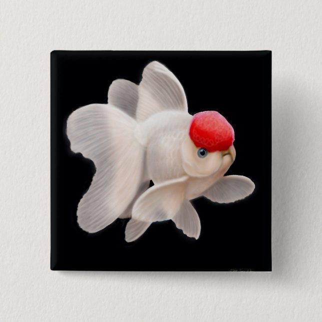 Den röda lockOranda guldfisken klämmer fast Knapp (Framsida)