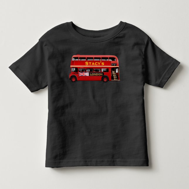 Den röda London dubbla däckarebussen T-shirt (Framsida)