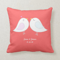 Den röda love birds kudder