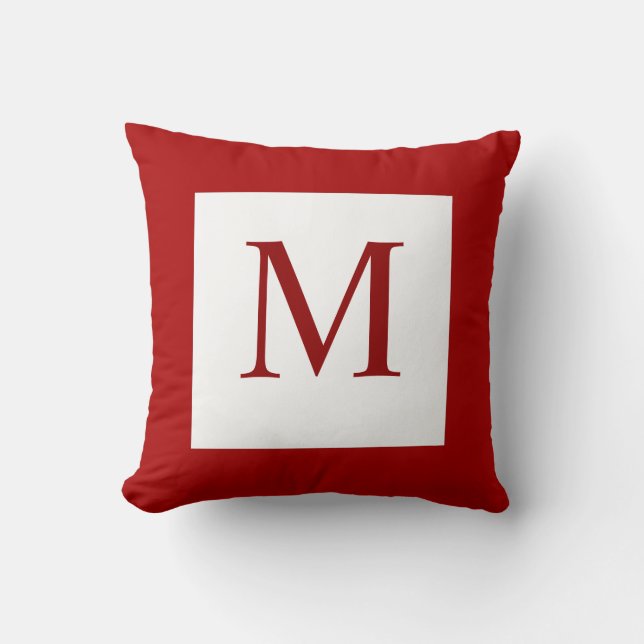 Den röda monogramen kudder kudde (Framsida)