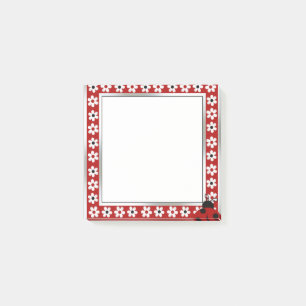 Den röda nyckelpigan Postar-it® noterar Post-it Block