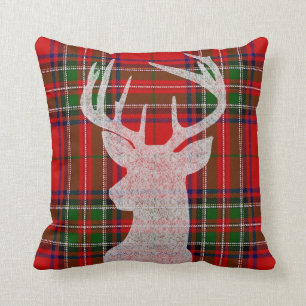 Den röda och gröna plädjulen kudder kudde