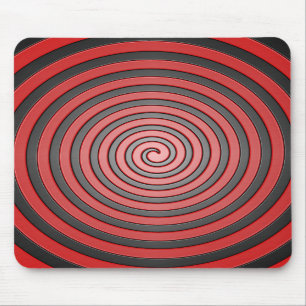 Den röda och svart hypnotiska spiral musen musmatta