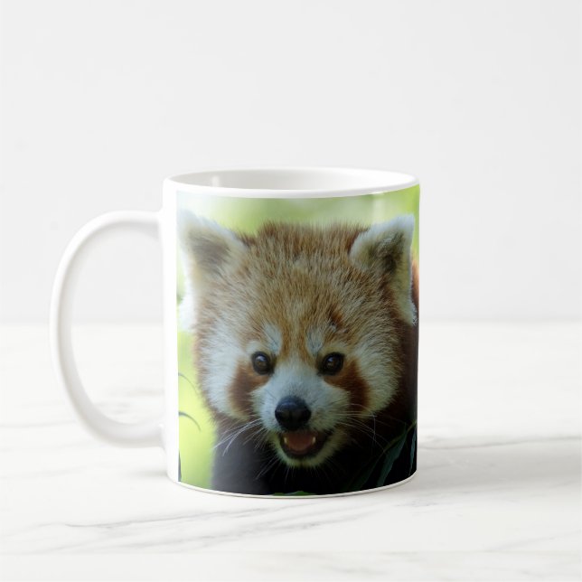Den röda pandaen är vaken! kaffemugg (Vänster)