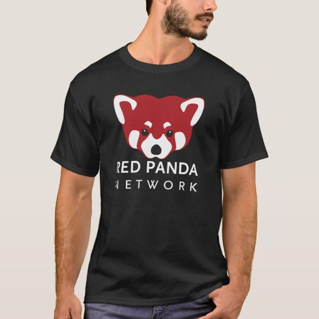 Den röda pandaen knyter kontakt svart tee (Framsida)