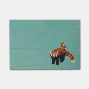 Den röda pandaen & ugglan postar det noterar post-it block