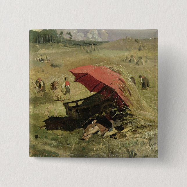 Den röda parasollen, c.1860 knapp (Framsida)