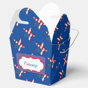 Den röda patriotiska stjärnafavören för vit & presentaskar
