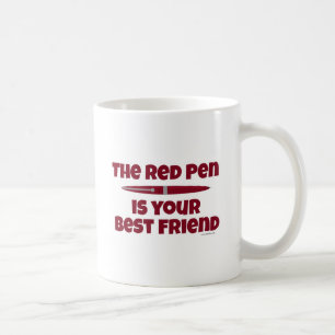 Den röda pennan är din bästa vänstra redigeringspl kaffemugg