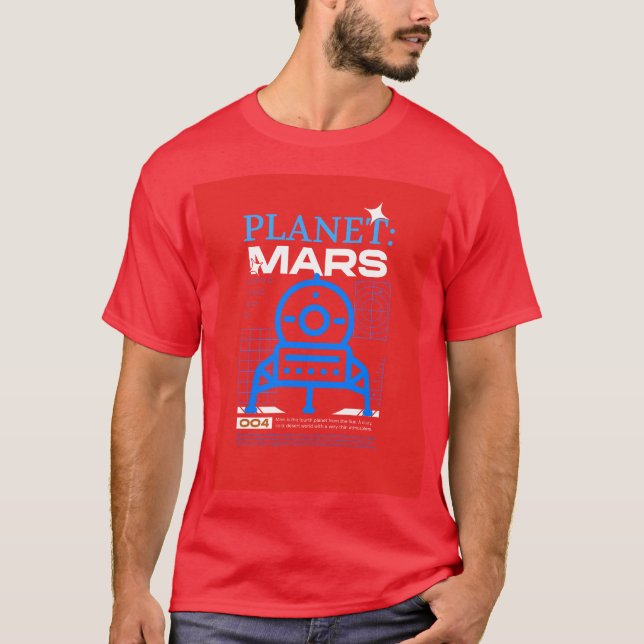 Den röda planeten mars framtida rymdresor t shirt (Framsida)