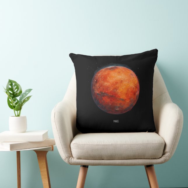 Den röda planeten: Mars Watercolor Kudde (Stol)