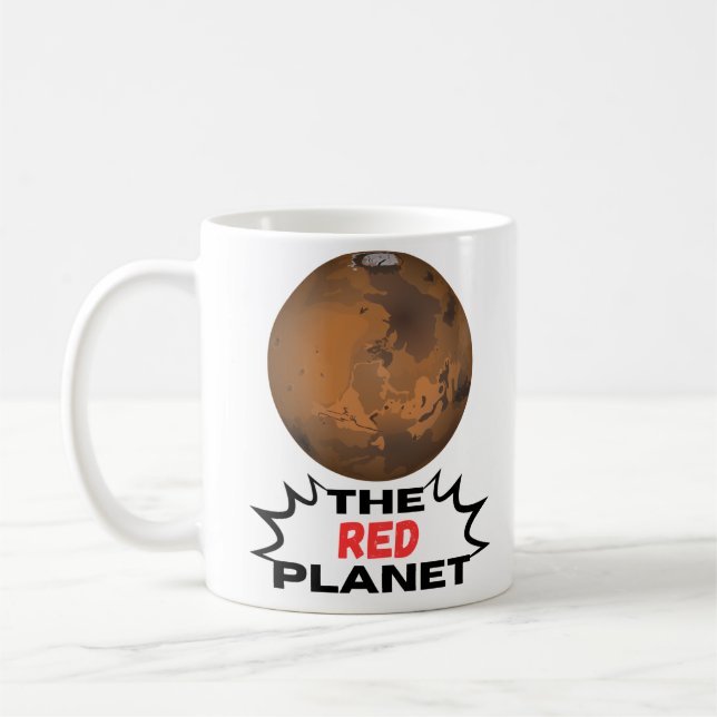 Den röda planetens design kaffemugg (Vänster)