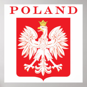 Den röda Polen örnen skyddar Poster