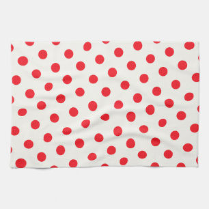 Den röda polkaen pricker Retro design Kökshandduk