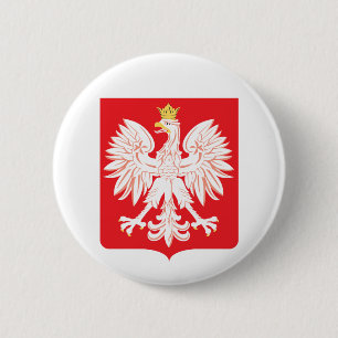Den röda polska örnen skyddar knapp