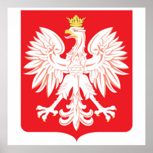 Den röda polska örnen skyddar poster