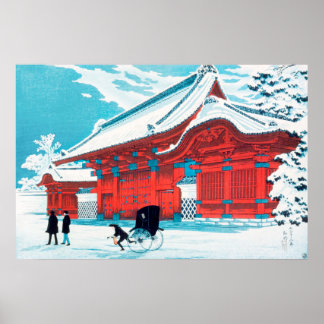 Den röda porten Hongo i snö (1926) - Shotei Poster
