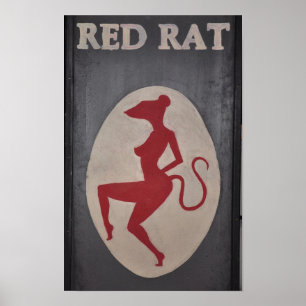 Den röda råttapuben undertecknar poster