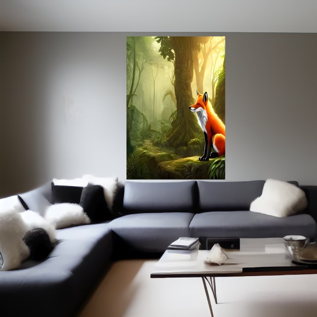 Den röda räven i skogen | AI Art Poster (Skapare uppladdad)