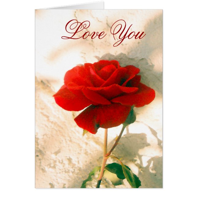 Den röda rosen_ hälsningskort (Framsidan)