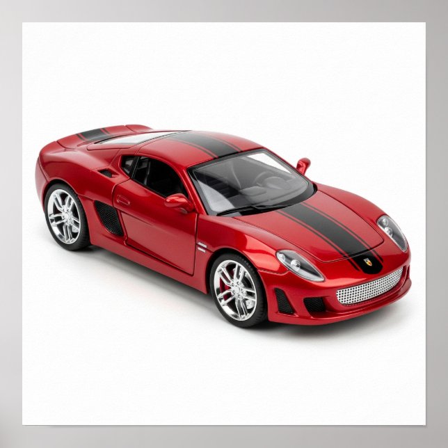Den röda sportbilen poster (Framsidan)