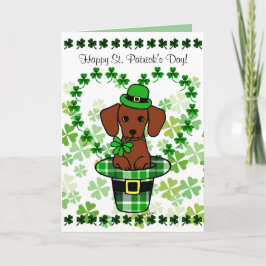 Den röda St Patrick dagen slätar taxhatten Kort