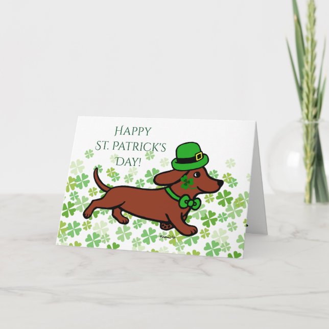 Den röda St Patrick dagen slätar taxspring Kort (Framsida)