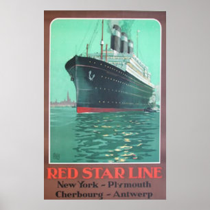 Den röda stjärnan fodrar den titanic poster