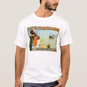 Den röda stjärnan fodrar kvinnan med t-shirt