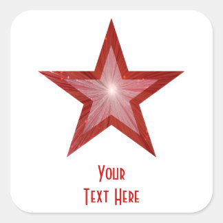 Den röda stjärnans "Din text"-kvadratiska etikett