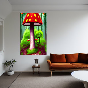 Den röda svampen AI Art Poster