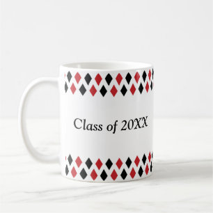 Den röda & svart Argyle personligen klassificerar Kaffemugg