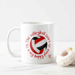 Den röda svarta volleyball-domstolen är min lyckli kaffemugg