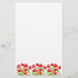 Den röda trädgårds- vallmon blommar brevpapper