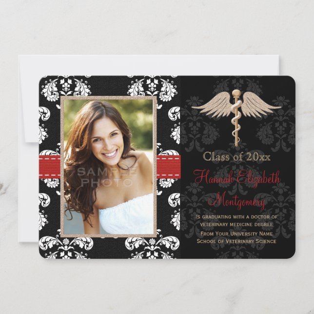 Den röda veterinär- veten skolar inbjudningar (Framsida)