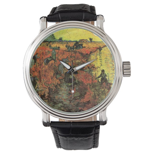 Den röda vingården av Vincent van Gogh Armbandsur (Framsida)