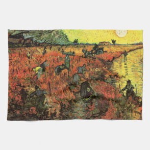 Den röda vingården av Vincent van Gogh Kökshandduk
