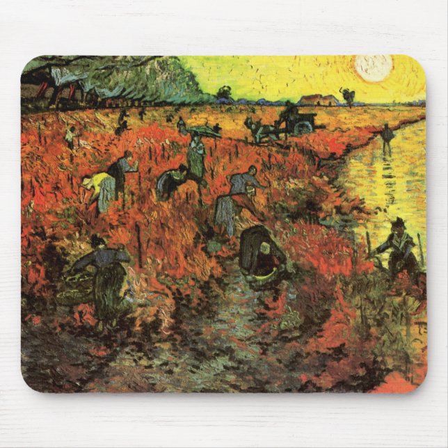 Den röda vingården av Vincent van Gogh Musmatta (Framsidan)