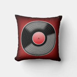 Den röda vinylknarkaren bleknar kvadrerar kudde