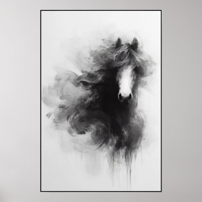 Den rökaktiga hingstens Abstrakt Poster (Framsidan)