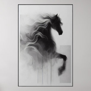 Den rökaktiga hingstens Abstrakt Poster