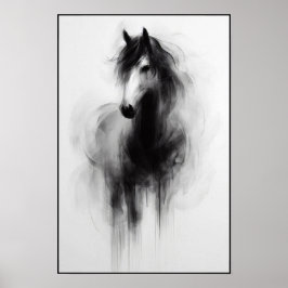 Den rökaktiga hingstens Abstrakt Poster
