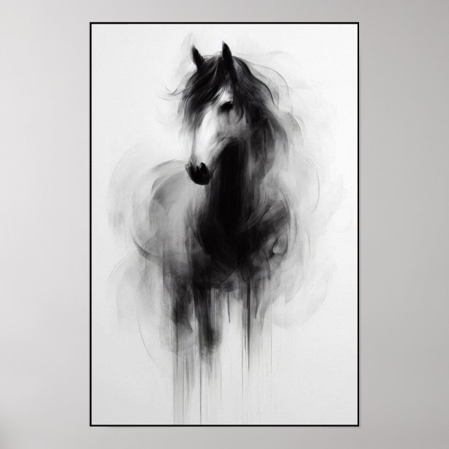 Den rökaktiga hingstens Abstrakt Poster (Framsidan)