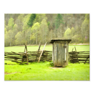 Den rökiga bergouthousen reser Phtography Fototryck