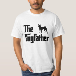 Den Rolig hund ägaren till Dogfather Basenji T Shirt