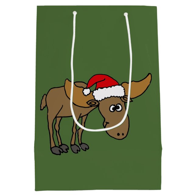 Den roliga älgen i gåva för Santa hattjul hänger (Baksidan)