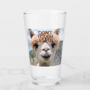 Den roliga Alpacallamaen inte handlag spottar jag Glaskopp