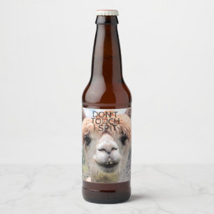 Den roliga Alpacallamaen inte handlag spottar jag Ölflaska Etikett